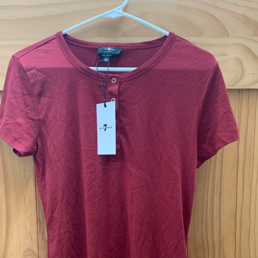 Red Women's top 7 for all mankind
